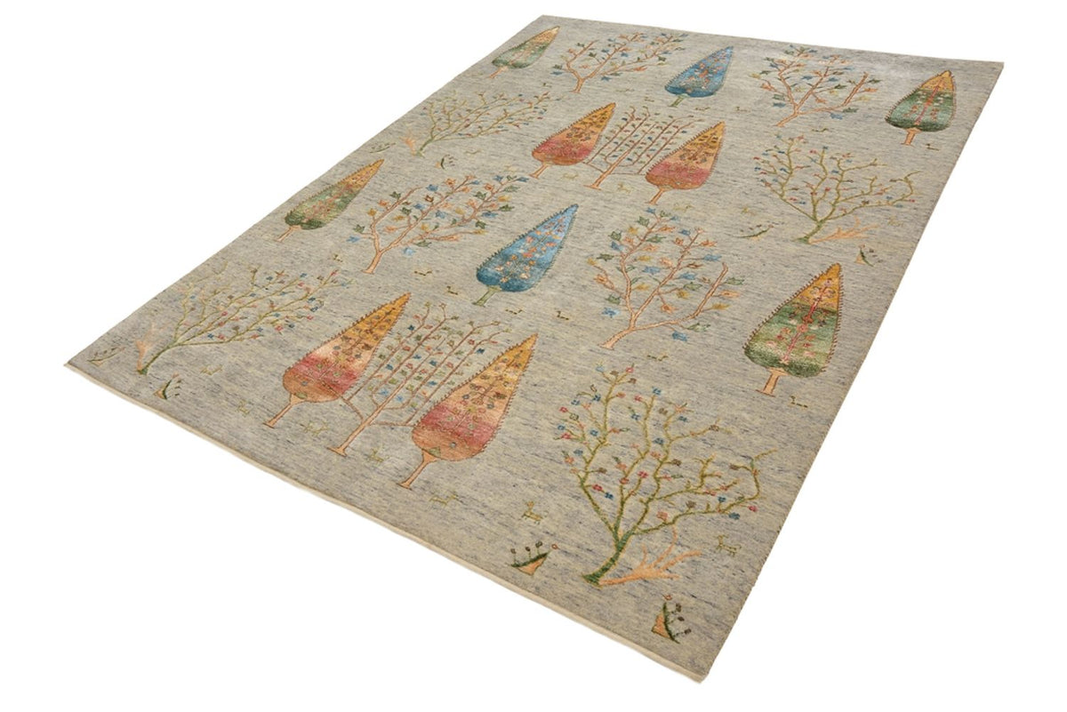 Gabbeh Tapijt - Loribaft Indus - 204 x 155 cm - lichtgrijs