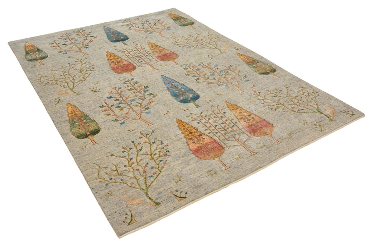 Gabbeh Tapijt - Loribaft Indus - 204 x 155 cm - lichtgrijs