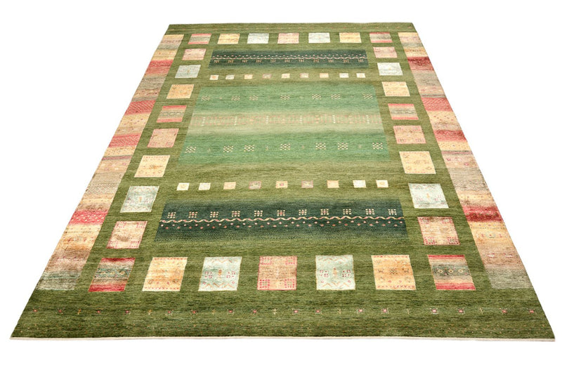 Gabbeh Tapijt - Loribaft Indus - 343 x 251 cm - groen