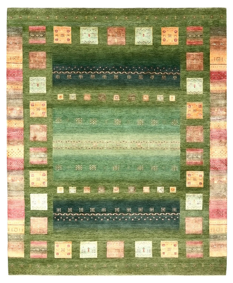 Gabbeh Tapijt - Loribaft Indus - 303 x 250 cm - groen