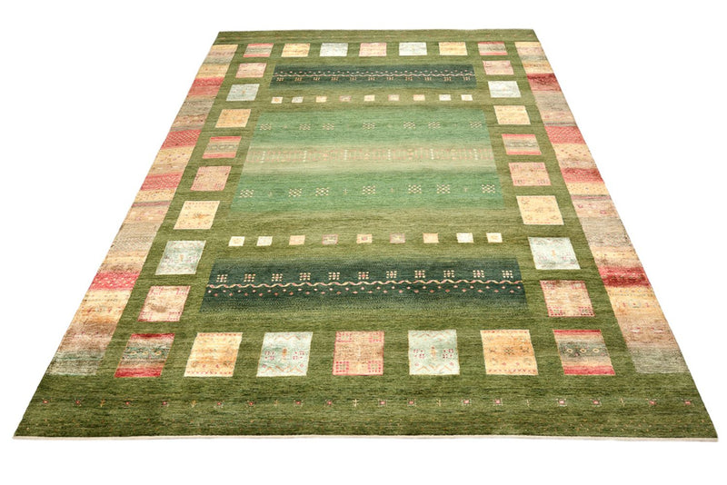 Gabbeh Tapijt - Loribaft Indus - 303 x 250 cm - groen