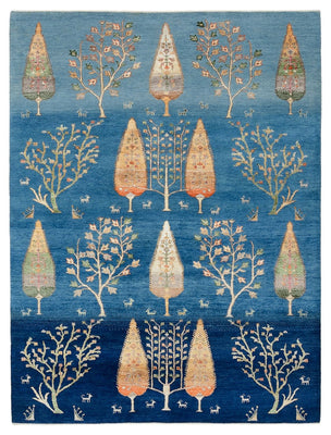 Gabbeh Tapijt - Loribaft Indus - 204 x 155 cm - lichtblauw