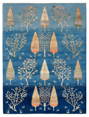 Gabbeh Tapijt - Loribaft Indus - 204 x 155 cm - lichtblauw