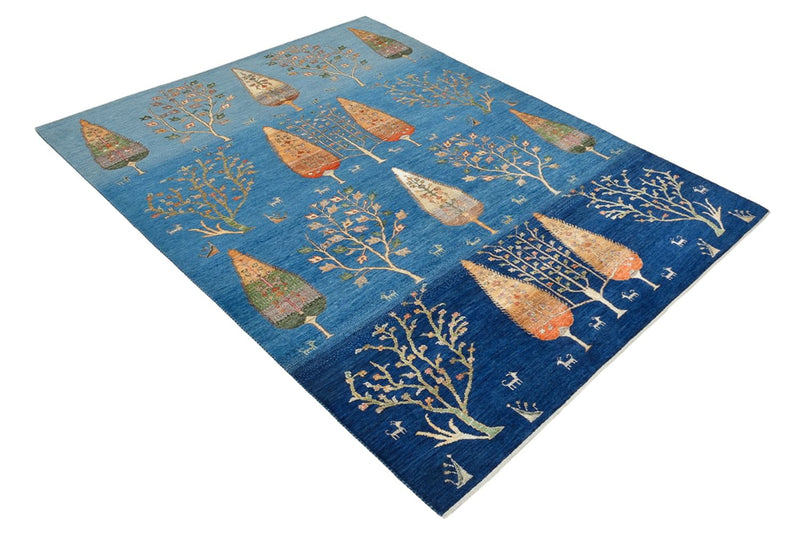 Gabbeh Tapijt - Loribaft Indus - 206 x 155 cm - blauw