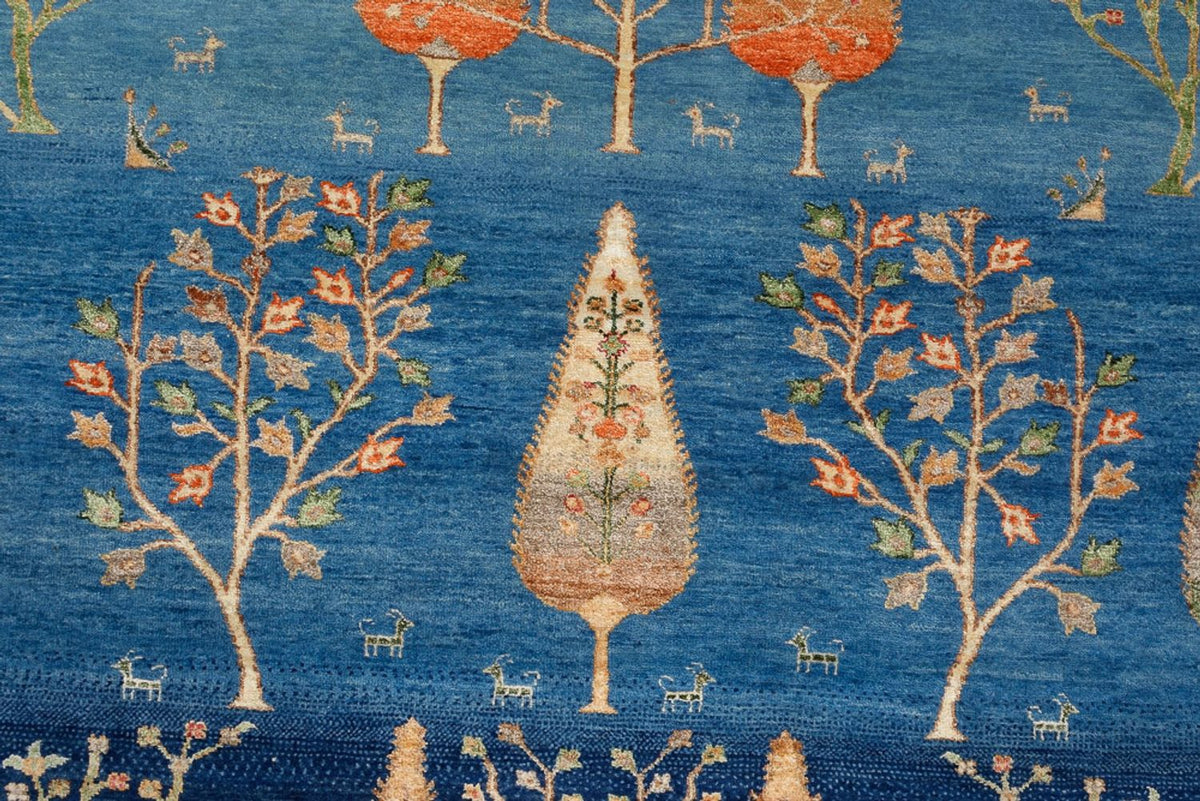 Gabbeh Tapijt - Loribaft Indus - 206 x 155 cm - blauw