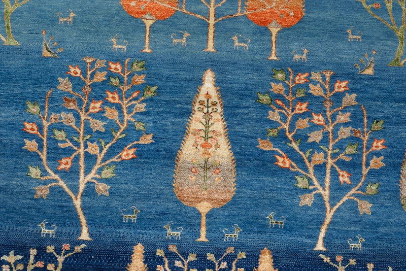 Gabbeh Tapijt - Loribaft Indus - 206 x 155 cm - blauw