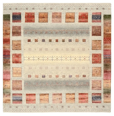 Gabbeh Tapijt - Loribaft Indus vierkant  - 205 x 204 cm - crème