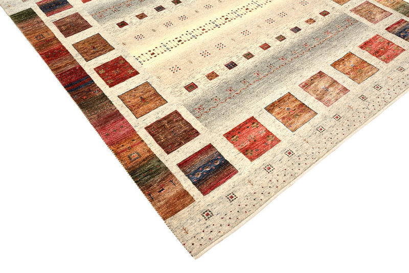 Gabbeh Tapijt - Loribaft Indus vierkant  - 205 x 204 cm - crème