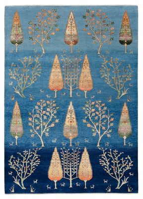 Gabbeh Tapijt - Loribaft Indus - 206 x 150 cm - blauw