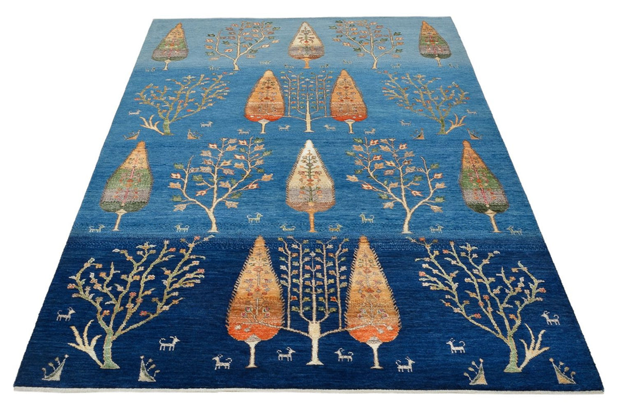Gabbeh Tapijt - Loribaft Indus - 206 x 150 cm - blauw