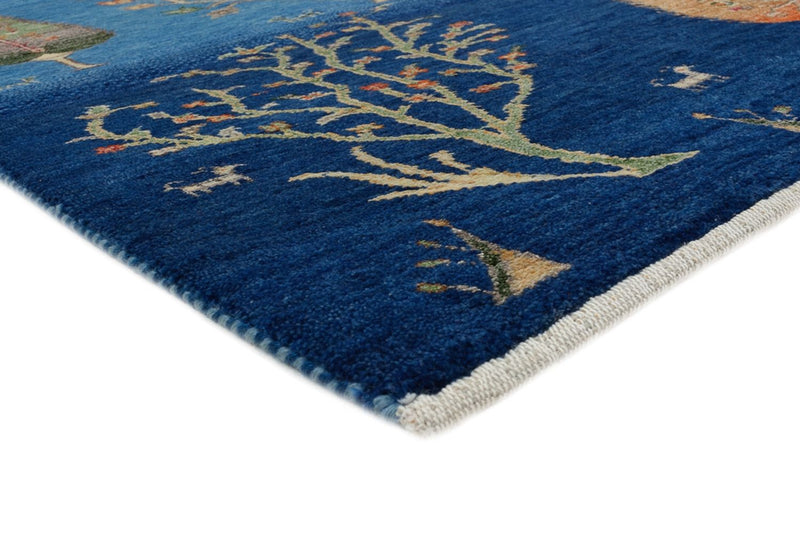 Gabbeh Tapijt - Loribaft Indus - 206 x 150 cm - blauw