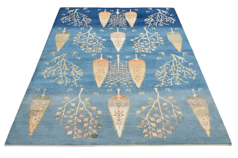 Gabbeh Tapijt - Loribaft Indus - 206 x 150 cm - blauw
