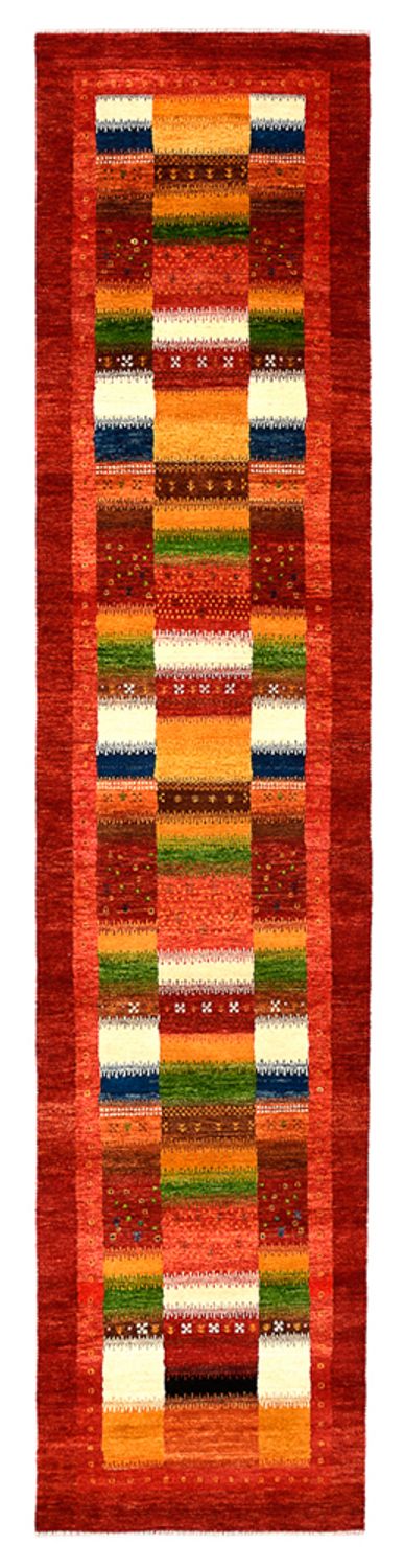 Loper Gabbeh Tapijt - Loribaft Indus - 386 x 83 cm - rood