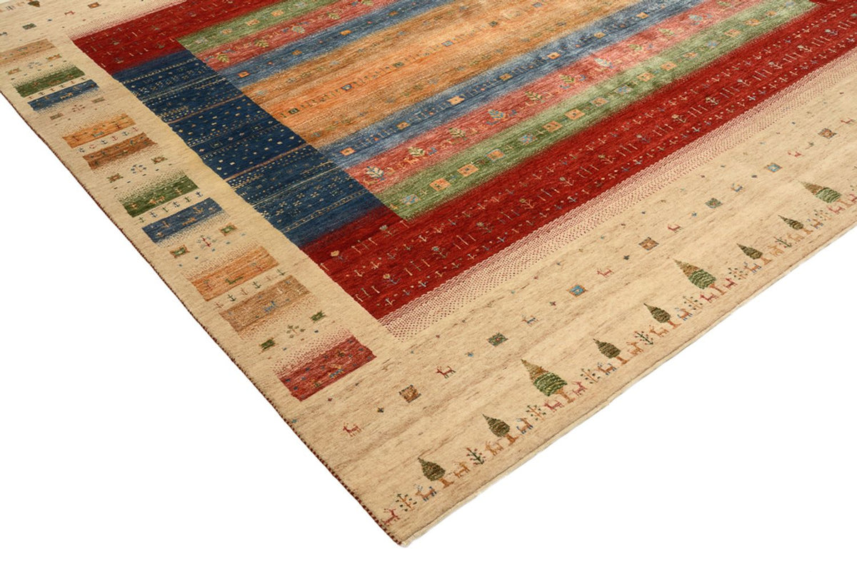 Gabbeh Tapijt - Loribaft Indus vierkant  - 253 x 246 cm - veelkleurig