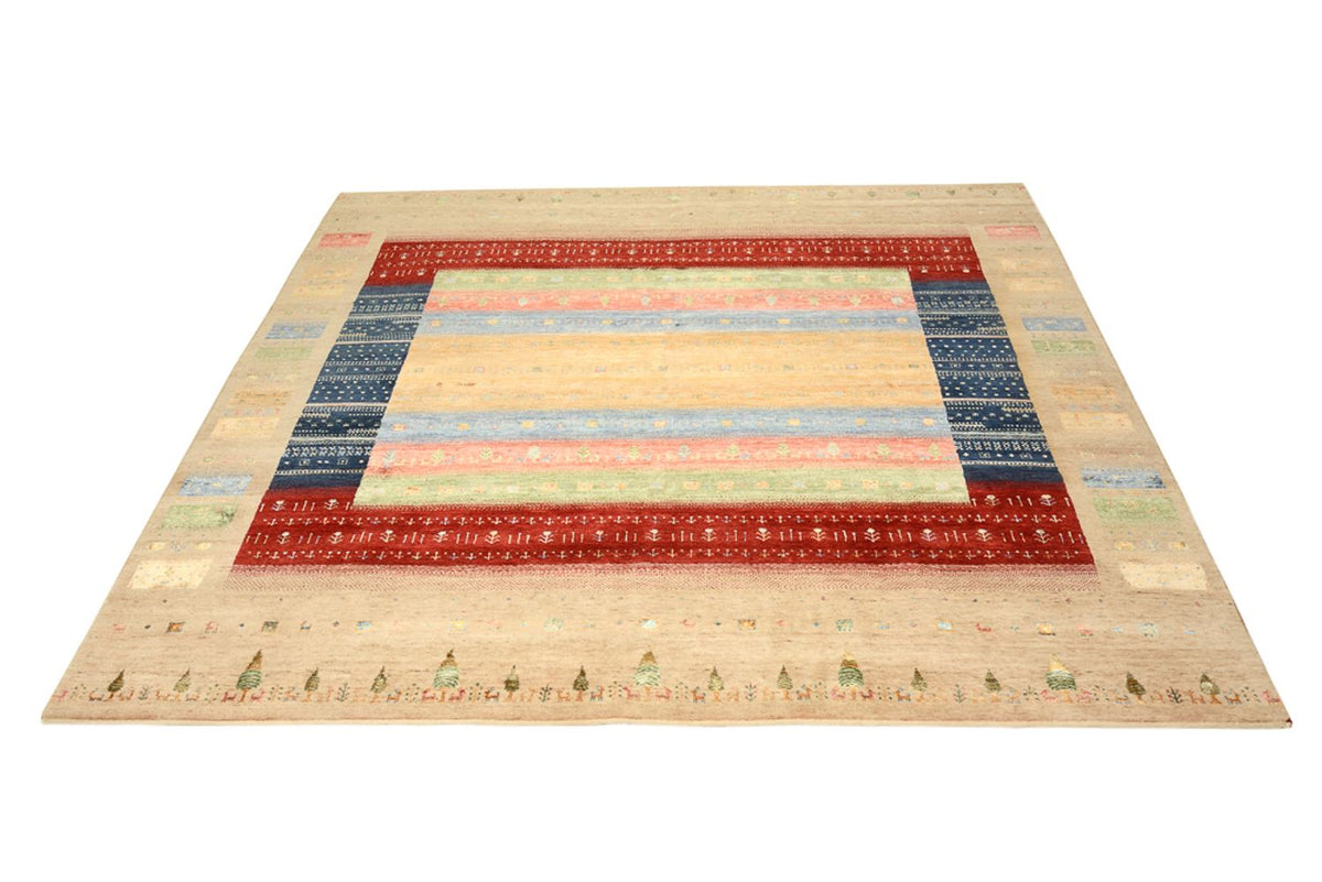 Gabbeh Tapijt - Loribaft Indus vierkant  - 253 x 246 cm - veelkleurig