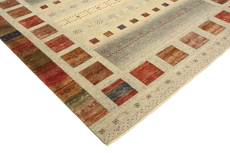 Gabbeh Tapijt - Loribaft Indus vierkant  - 254 x 251 cm - licht beige