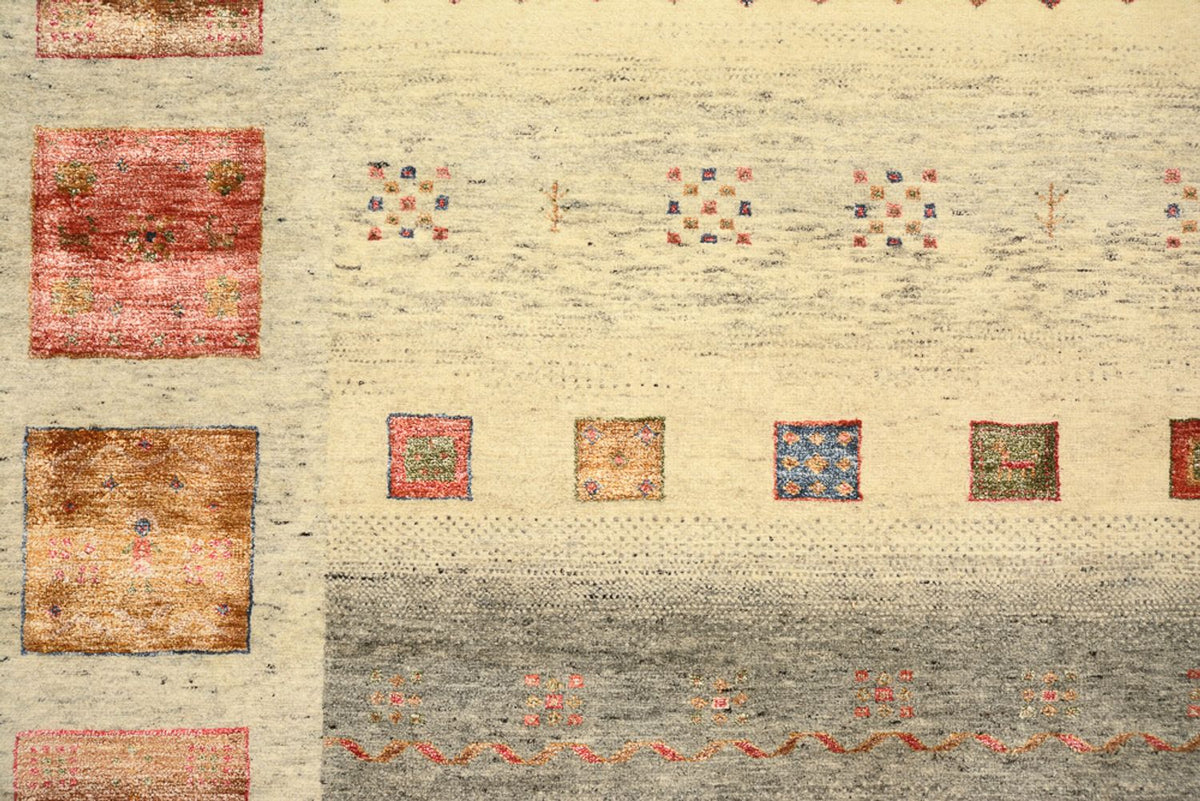 Gabbeh Tapijt - Loribaft Indus vierkant  - 254 x 251 cm - licht beige