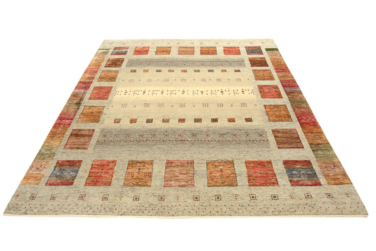 Gabbeh Tapijt - Loribaft Indus vierkant  - 202 x 199 cm - licht beige