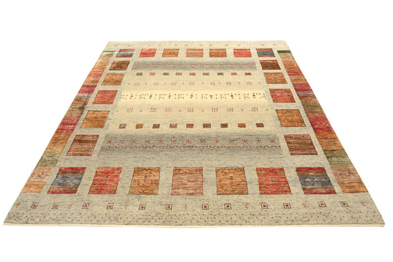 Gabbeh Tapijt - Loribaft Indus vierkant  - 202 x 199 cm - licht beige