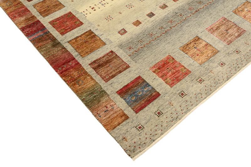 Gabbeh Tapijt - Loribaft Indus vierkant  - 202 x 199 cm - licht beige