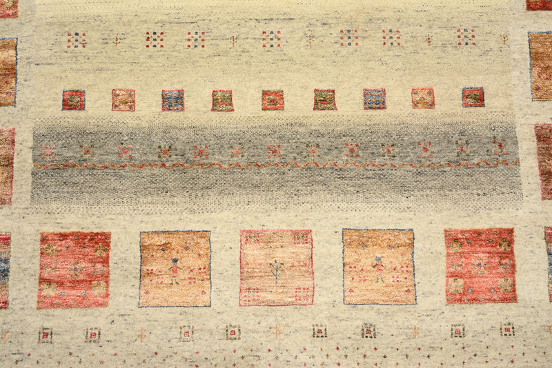 Gabbeh Tapijt - Loribaft Indus vierkant  - 202 x 199 cm - licht beige