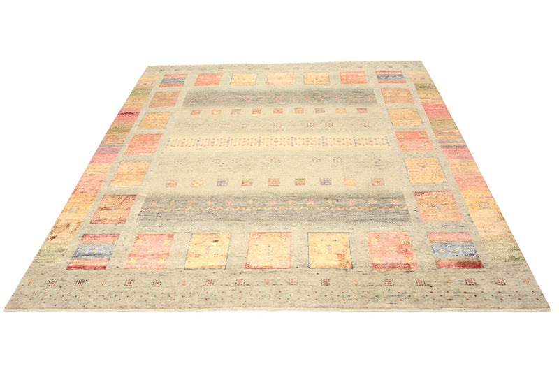 Gabbeh Tapijt - Loribaft Indus vierkant  - 202 x 199 cm - licht beige