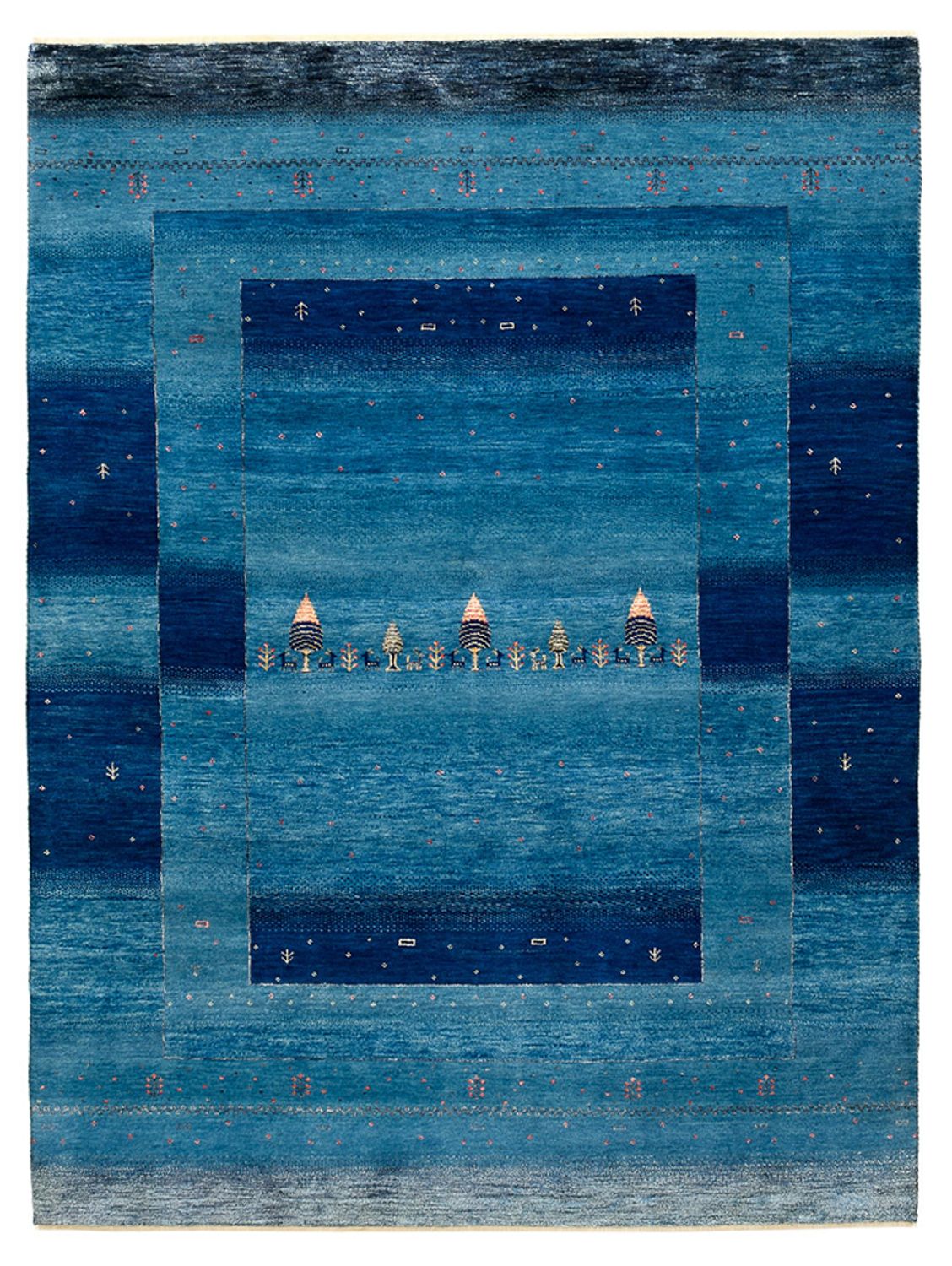 Gabbeh Tapijt - Loribaft Indus - 201 x 152 cm - zee blauw