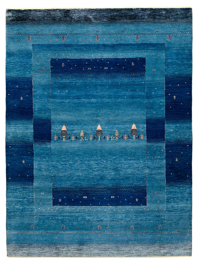 Gabbeh Tapijt - Loribaft Indus - 201 x 152 cm - zee blauw