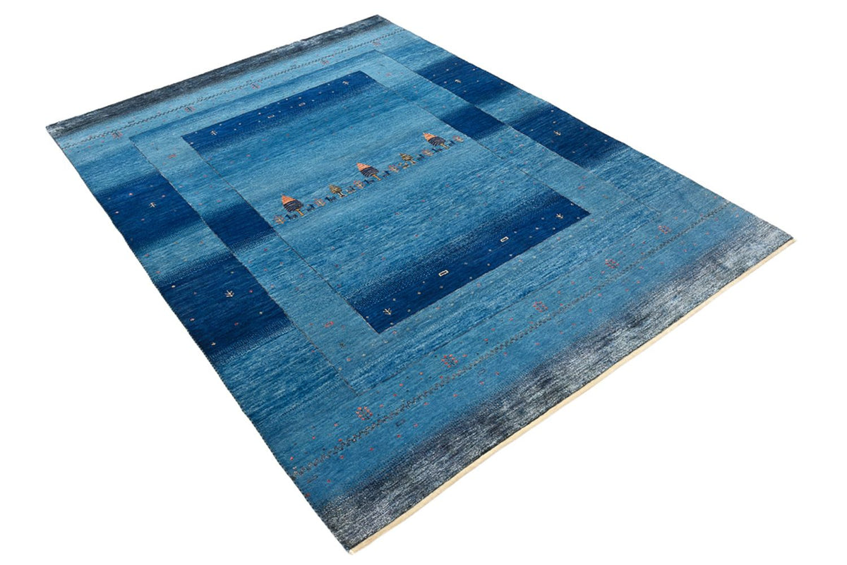 Gabbeh Tapijt - Loribaft Indus - 201 x 152 cm - zee blauw