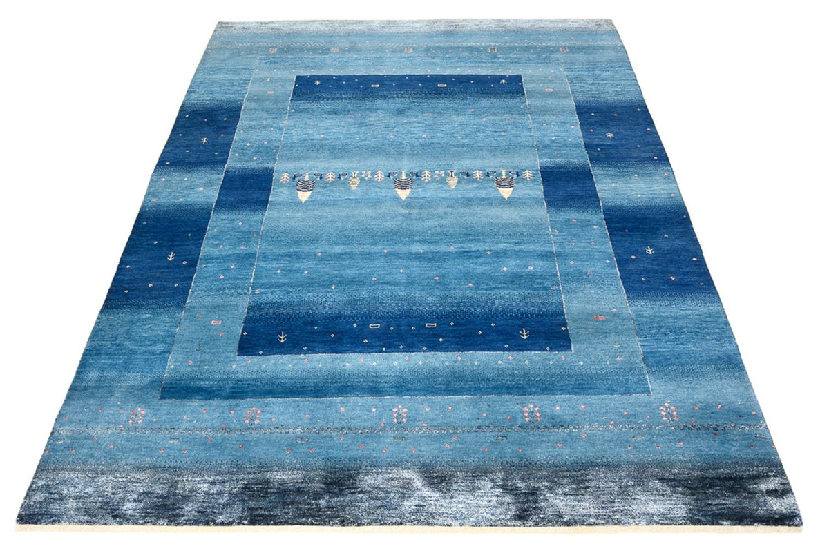 Gabbeh Tapijt - Loribaft Indus - 201 x 152 cm - zee blauw