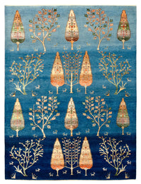 Gabbeh Tapijt - Loribaft Indus - 203 x 155 cm - zee blauw