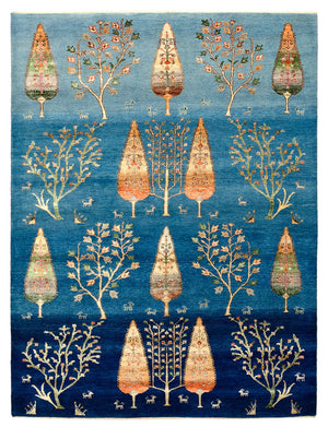 Gabbeh Tapijt - Loribaft Indus - 203 x 155 cm - zee blauw