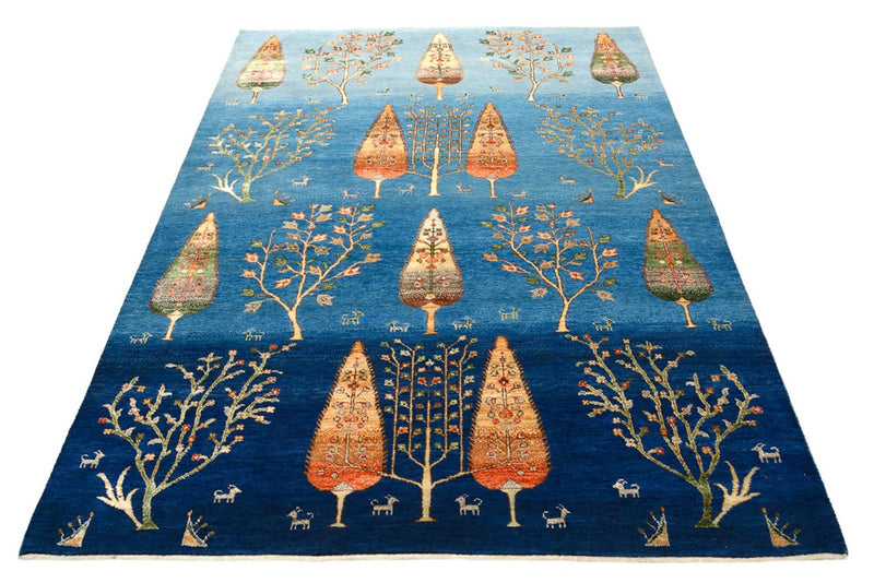 Gabbeh Tapijt - Loribaft Indus - 203 x 155 cm - zee blauw