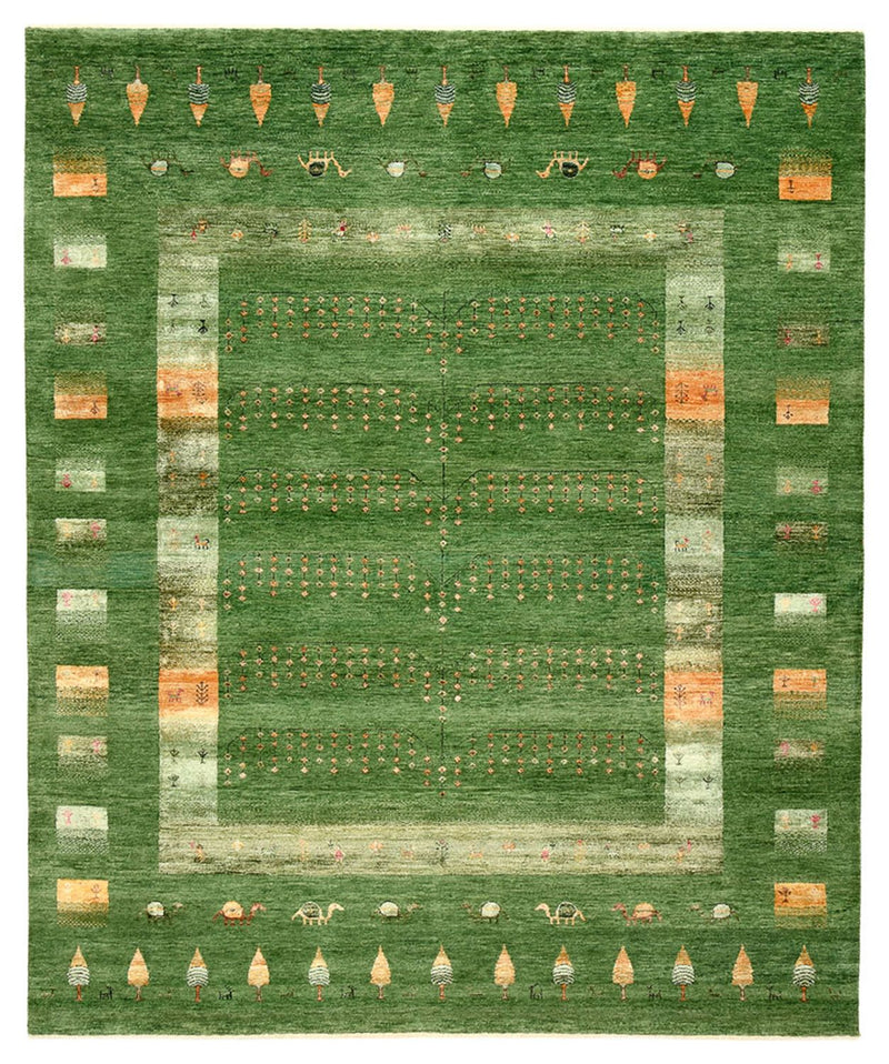 Gabbeh Tapijt - Loribaft Indus - 246 x 206 cm - groen