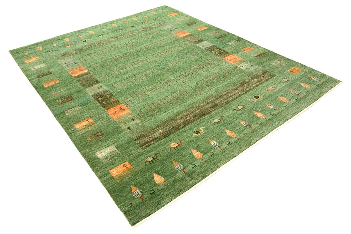 Gabbeh Tapijt - Loribaft Indus - 246 x 206 cm - groen