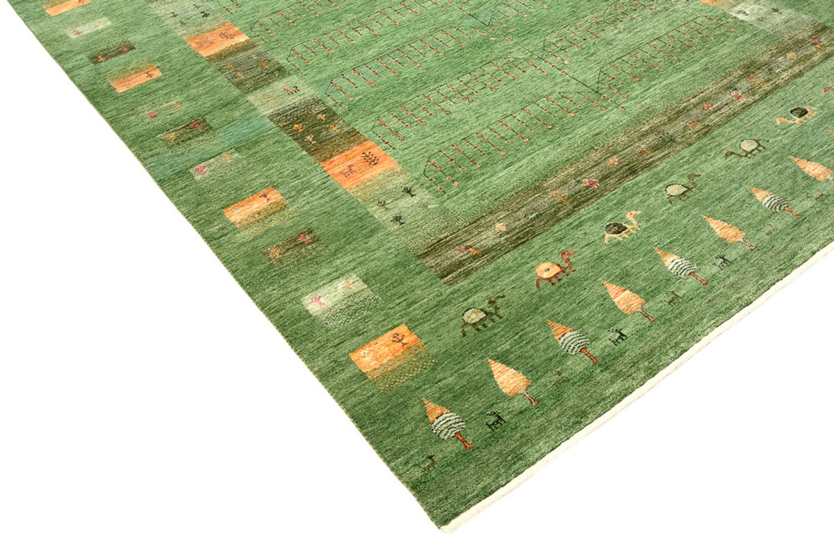 Gabbeh Tapijt - Loribaft Indus - 246 x 206 cm - groen