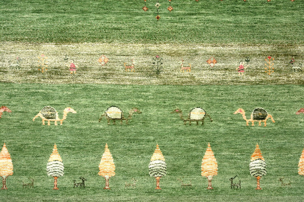 Gabbeh Tapijt - Loribaft Indus - 246 x 206 cm - groen