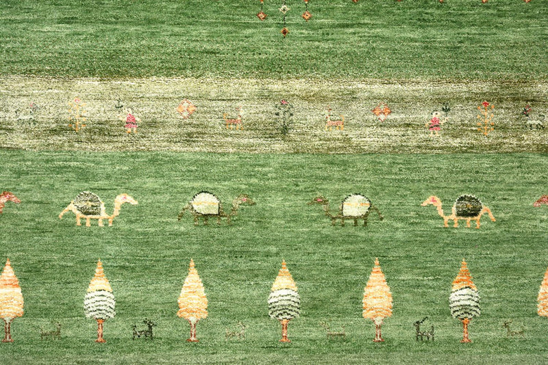 Gabbeh Tapijt - Loribaft Indus - 246 x 206 cm - groen