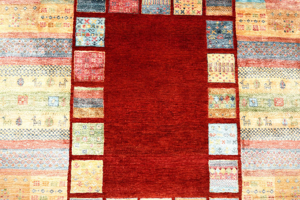 Gabbeh Tapijt - Loribaft Indus - 199 x 153 cm - rood