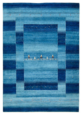 Gabbeh Tapijt - Loribaft Indus - 294 x 205 cm - zee blauw
