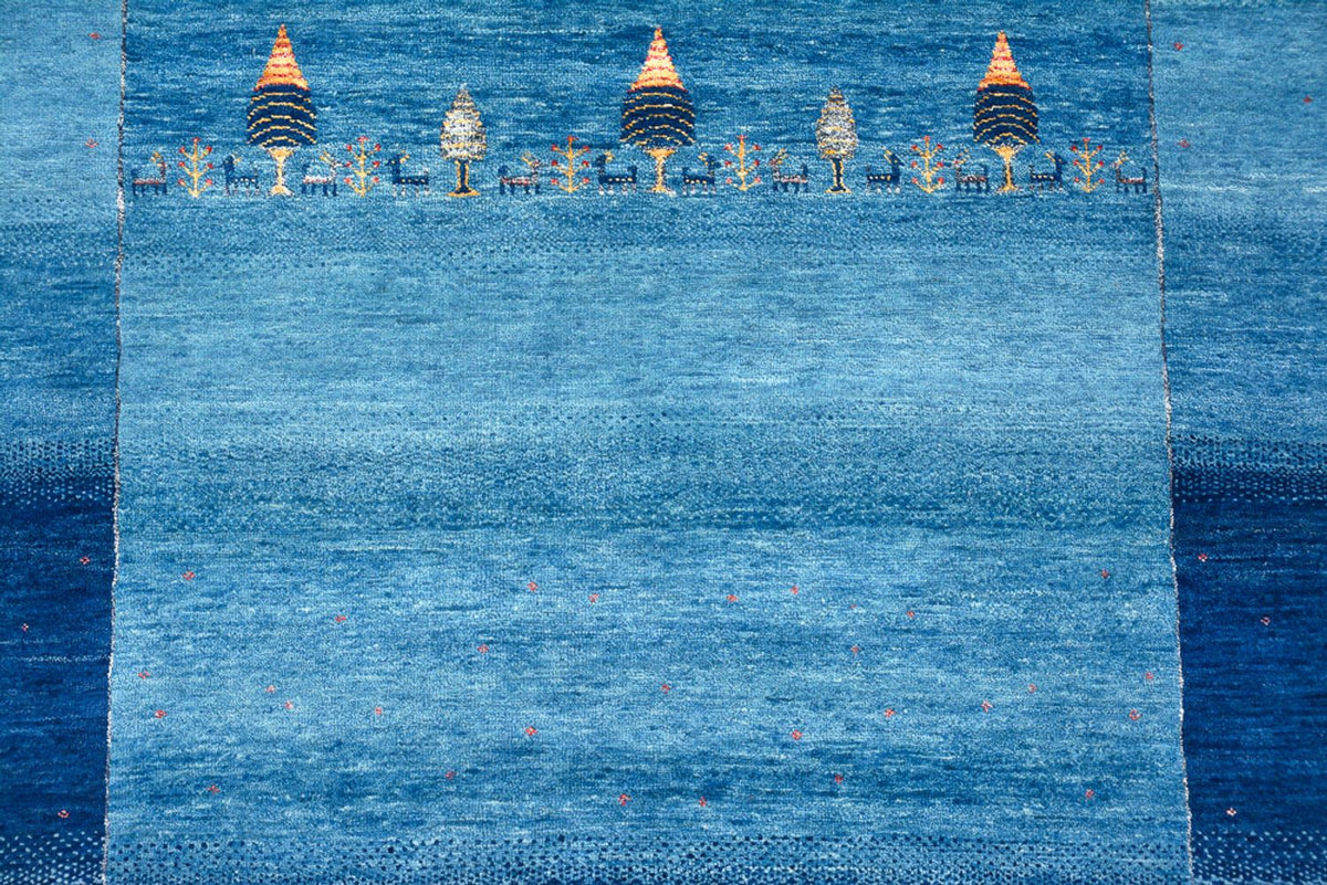 Gabbeh Tapijt - Loribaft Indus - 294 x 205 cm - zee blauw