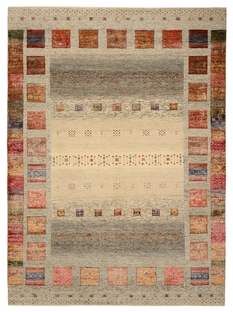 Gabbeh Tapijt - Loribaft Indus - 242 x 177 cm - donker beige