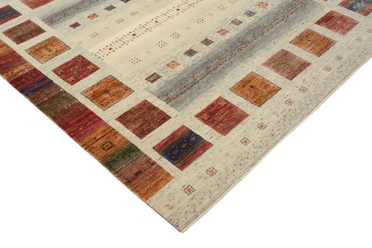 Gabbeh Tapijt - Loribaft Indus vierkant  - 206 x 204 cm - donker beige