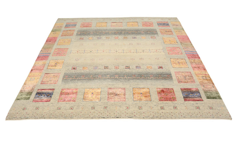 Gabbeh Tapijt - Loribaft Indus vierkant  - 206 x 204 cm - donker beige