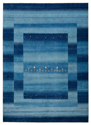 Gabbeh Tapijt - Loribaft Indus - 345 x 247 cm - zee blauw