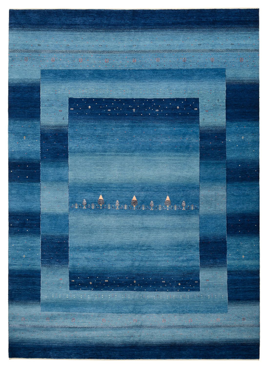 Gabbeh Tapijt - Loribaft Indus - 345 x 247 cm - zee blauw