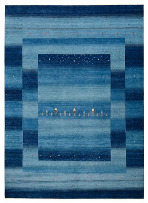 Gabbeh Tapijt - Loribaft Indus - 345 x 247 cm - zee blauw
