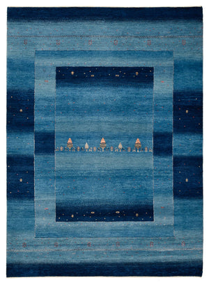 Gabbeh Tapijt - Loribaft Indus - 235 x 169 cm - zee blauw