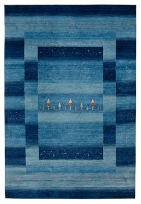 Gabbeh Tapijt - Loribaft Indus - 304 x 204 cm - zee blauw