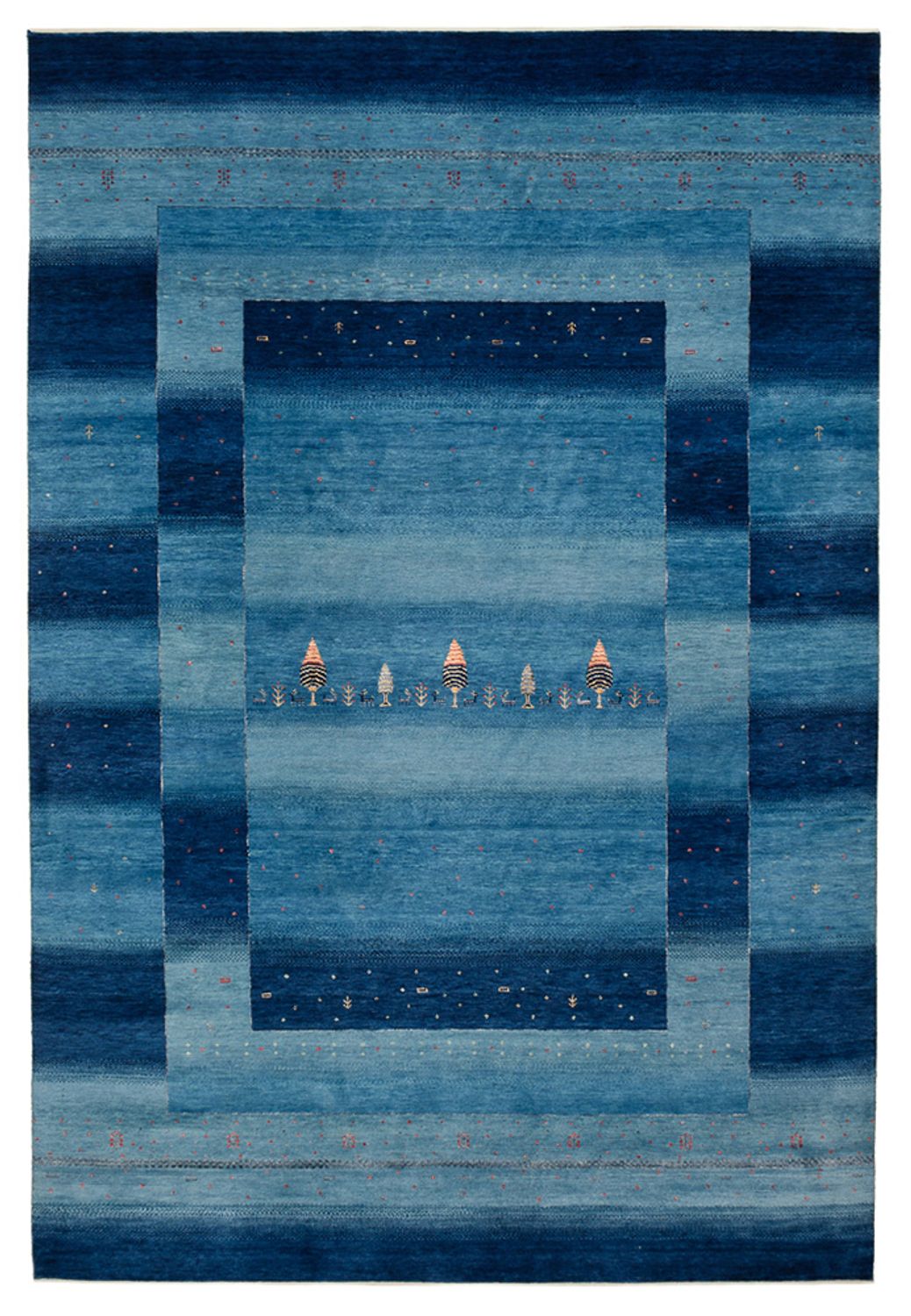 Gabbeh Tapijt - Loribaft Indus - 304 x 204 cm - zee blauw
